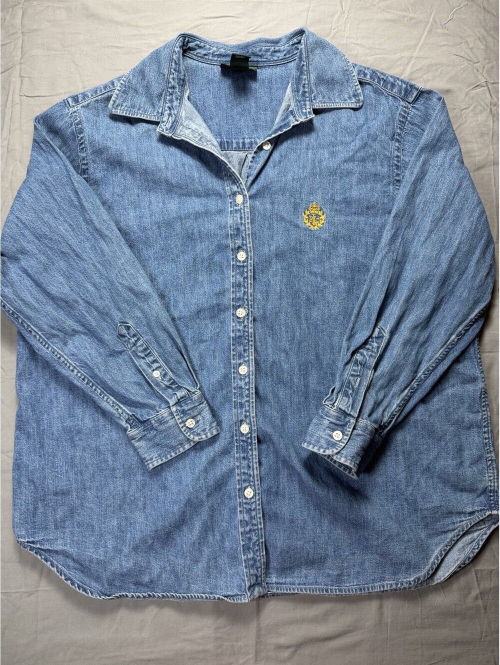 Vintage Lauren Jeans Co Ralph Lauren Denim Shirt 2X 100% Cotton Blue
